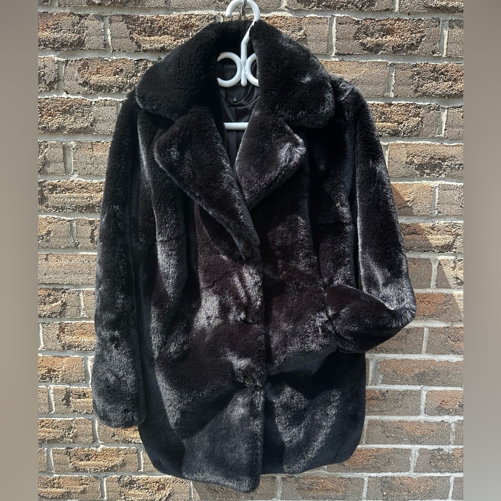 Dynamite Black faux fur Teddy Coat